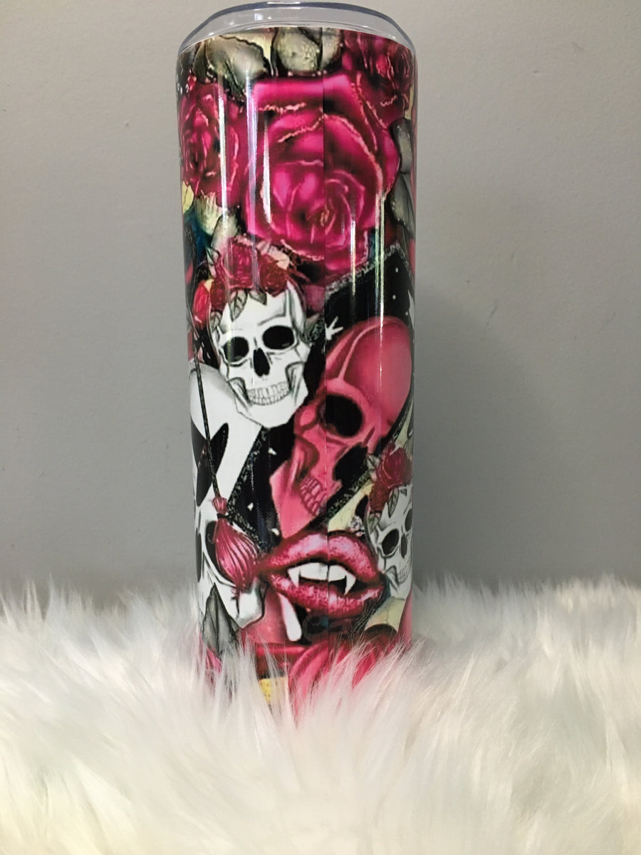 3D Spooky Vibes Skull/Smiley Tumbler – Two B's Twisted