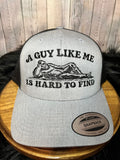 Hard to Find Man Trucker Hat – Grey & Black Mesh Adjustable Cap