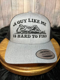 Hard to Find Man Trucker Hat – Grey & Black Mesh Adjustable Cap