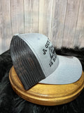 Hard to Find Man Trucker Hat – Grey & Black Mesh Adjustable Cap