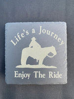 Life Is A Journey Slate Coaster Set