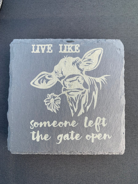 Live Like Slate Coaster Set