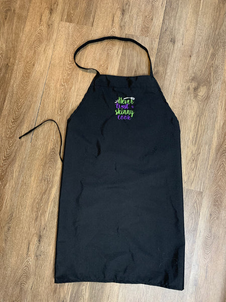 Never Trust A Skinny Cook Embroidered Apron