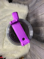 Purple & Teal 40 oz Tumbler with straw and rubber bottom