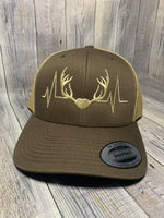 Deer Heartbeat Embroidered Hat