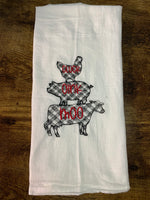 Farm Animal Embroidered Dish Towel