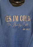 Always Cold Embroidered Sweatshirt