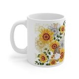 Mama Sunflower Ceramic Coffee Cups, 11oz, 15oz