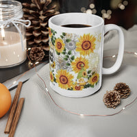 Mama Sunflower Ceramic Coffee Cups, 11oz, 15oz