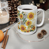 Mama Sunflower Ceramic Coffee Cups, 11oz, 15oz