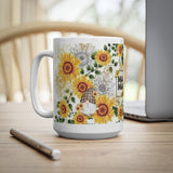 Mama Sunflower Ceramic Coffee Cups, 11oz, 15oz