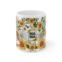 Mama Sunflower Ceramic Coffee Cups, 11oz, 15oz