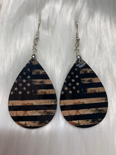 Distressed Flag Earrings