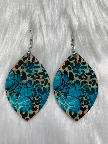 Blue leopard Earrings