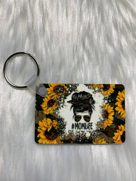 Sunflower and Camo Keychain