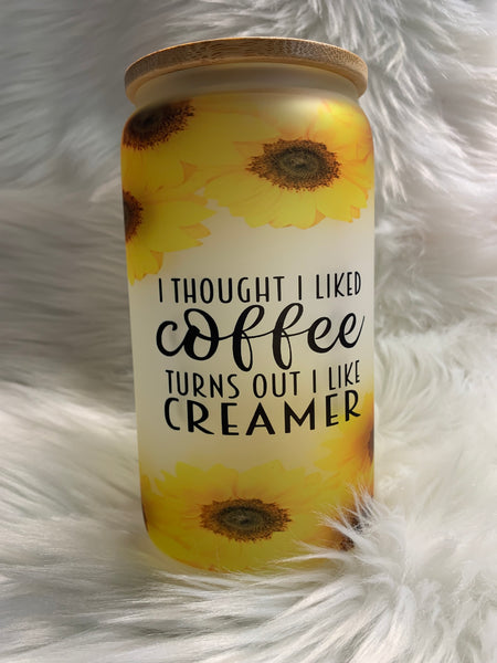 Sunflower Frosted Glass Tumbler