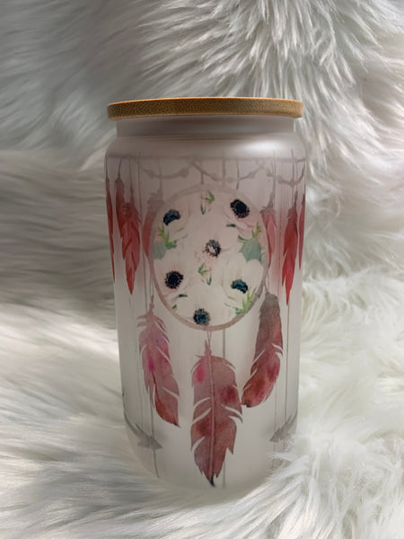 Dreamcatcher Frosted Glass Tumbler