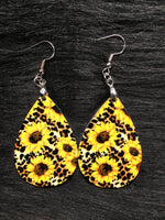 Sunflowers & Leopard Print Earrings