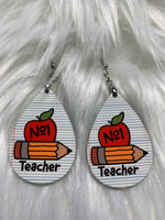 No. 1 Teacher Earrings