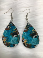 Blue Abstract Earrings