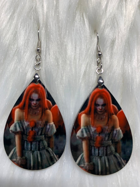 Female Clown with Balloon Earrings