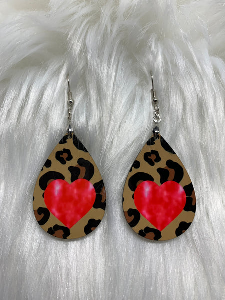 Cheetah Heart Earrings