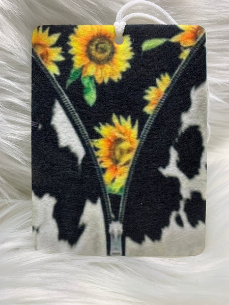 Cow Print & Sunflower Air Freshener