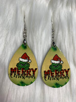 Green Christmas Earrings