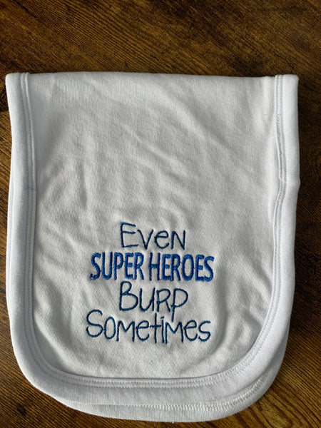 Superhero Burp Cloth - Embroidery