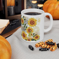 Mama Sunflower Ceramic Coffee Cups, 11oz, 15oz